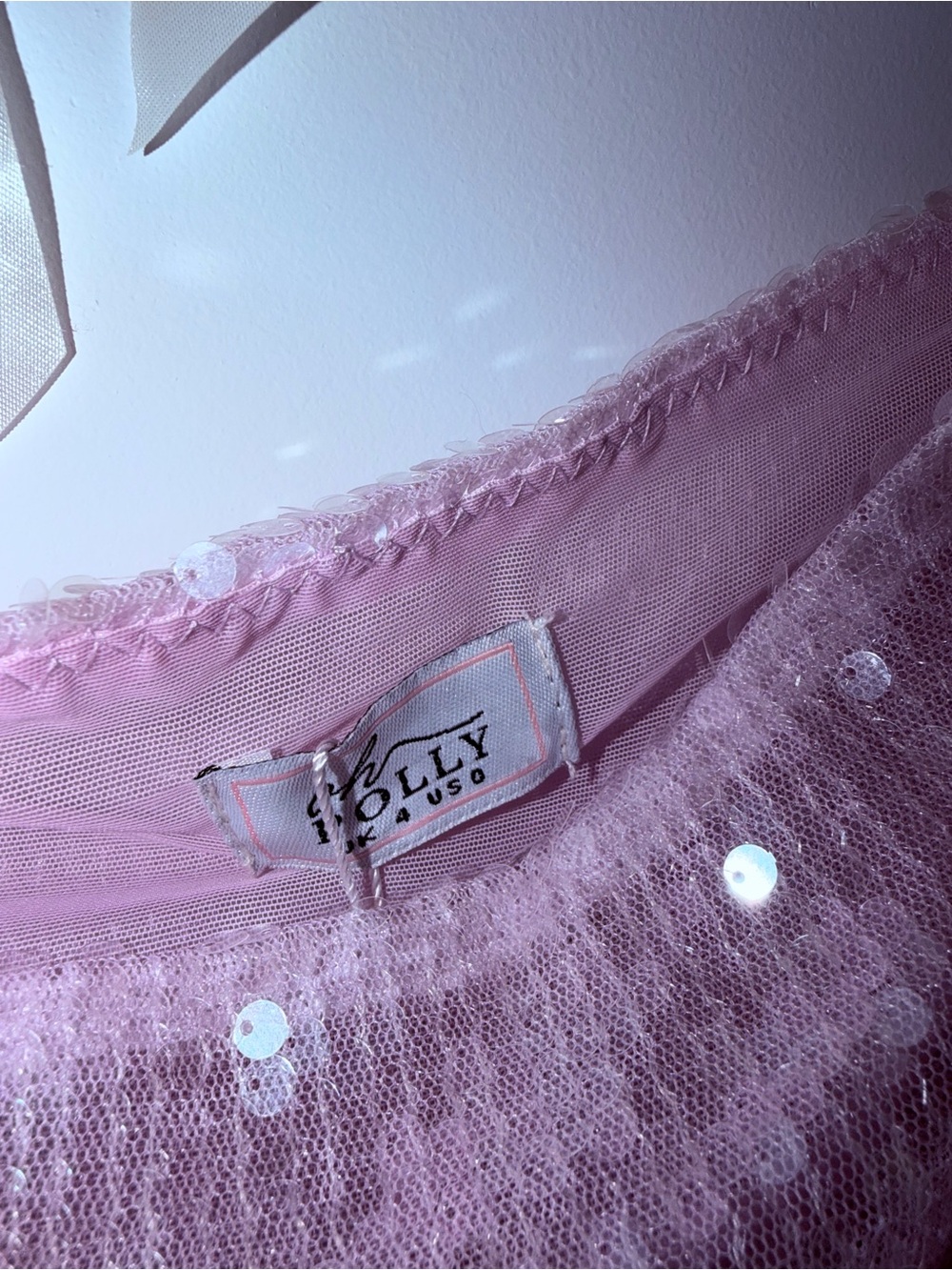 Oh Polly Dusty Pink Sequin Long Sleeve Blouse and skirt - Picture 5 of 6